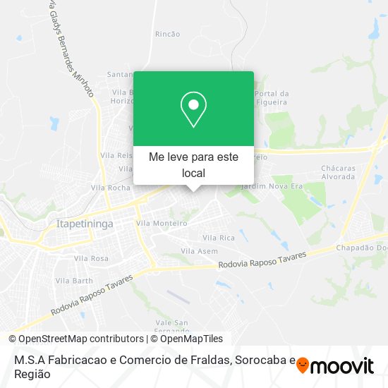 M.S.A Fabricacao e Comercio de Fraldas mapa