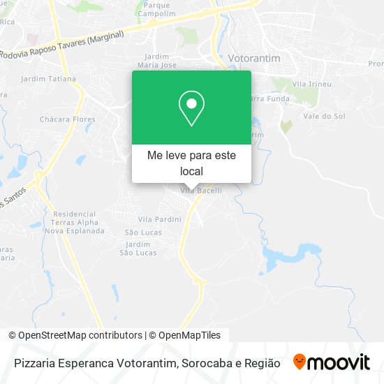 Pizzaria Esperanca Votorantim mapa