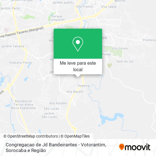 Congregacao de Jd Bandeirantes - Votorantim mapa