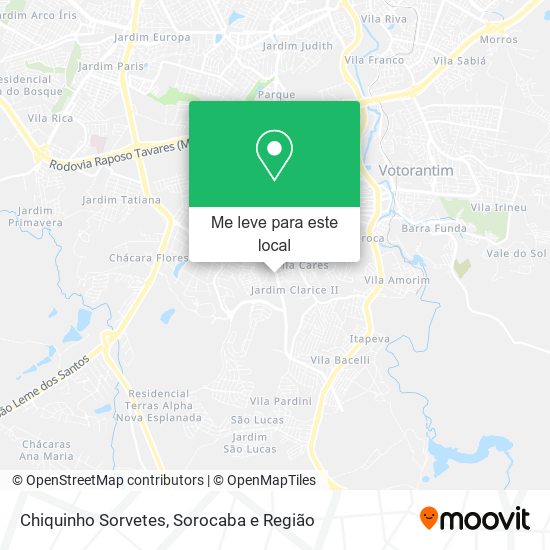 Chiquinho Sorvetes mapa