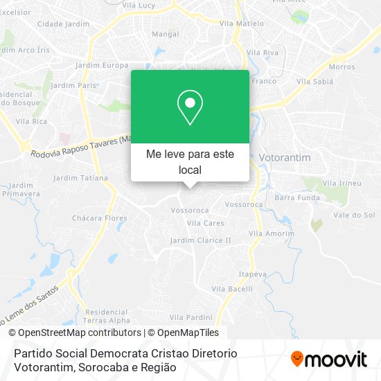 Partido Social Democrata Cristao Diretorio Votorantim mapa