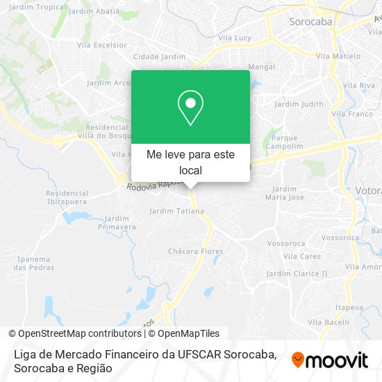 Liga de Mercado Financeiro da UFSCAR Sorocaba mapa