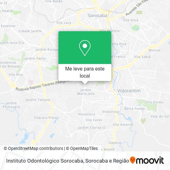 Instituto Odontológico Sorocaba mapa