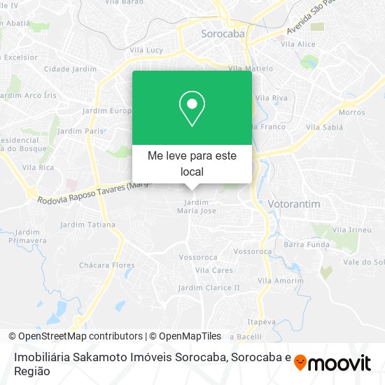 Imobiliária Sakamoto Imóveis Sorocaba mapa