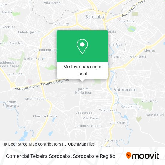 Comercial Teixeira Sorocaba mapa