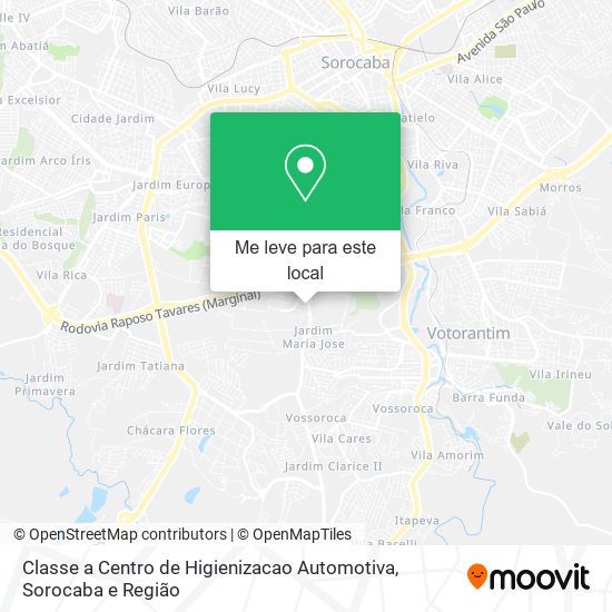 Classe a Centro de Higienizacao Automotiva mapa