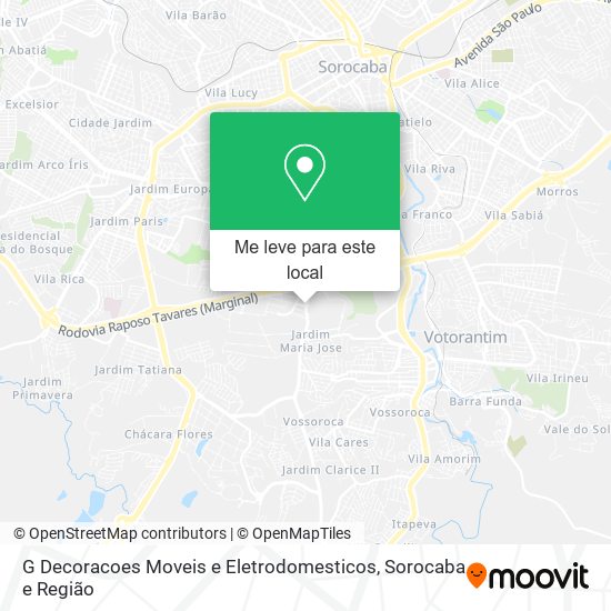 G Decoracoes Moveis e Eletrodomesticos mapa