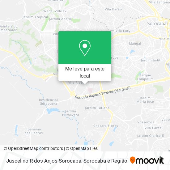 Juscelino R dos Anjos Sorocaba mapa
