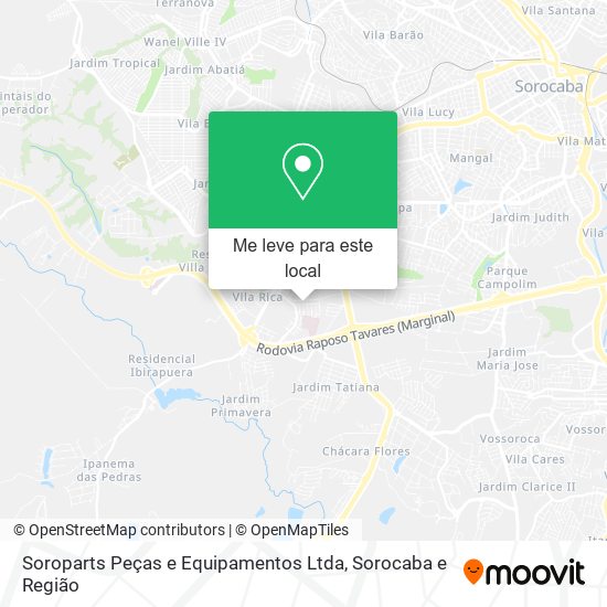 Soroparts Peças e Equipamentos Ltda mapa