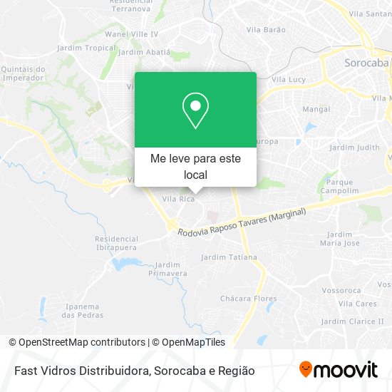 Fast Vidros Distribuidora mapa