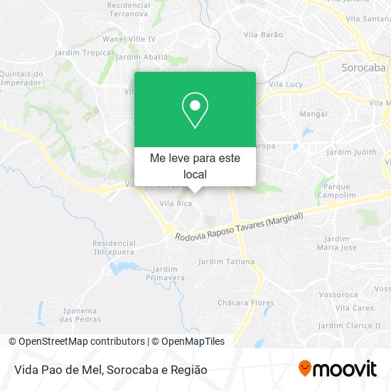 Vida Pao de Mel mapa