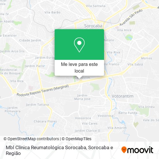 Mbl Clínica Reumatológica Sorocaba mapa