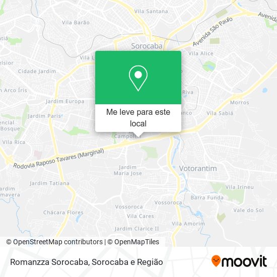 Romanzza Sorocaba mapa