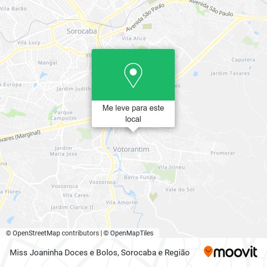 Miss Joaninha Doces e Bolos mapa
