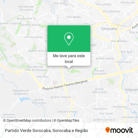 Partido Verde Sorocaba mapa