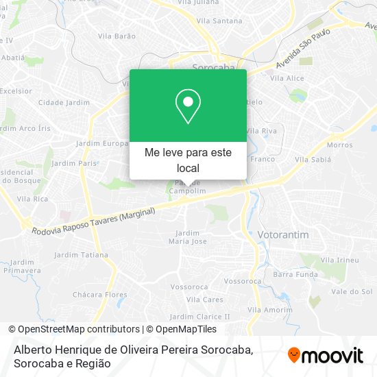 Alberto Henrique de Oliveira Pereira Sorocaba mapa