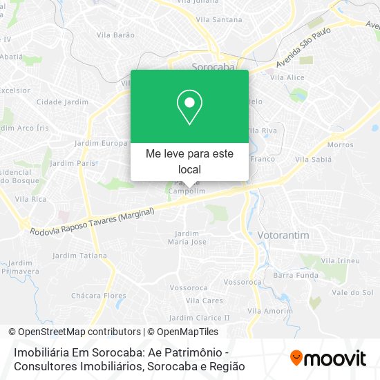 Imobiliária Em Sorocaba: Ae Patrimônio - Consultores Imobiliários mapa