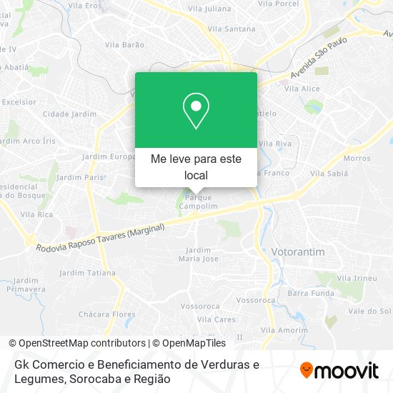 Gk Comercio e Beneficiamento de Verduras e Legumes mapa