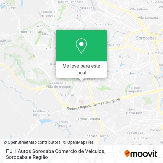 F J 1 Autos Sorocaba Comercio de Veiculos mapa