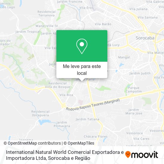 International Natural World Comercial Exportadora e Importadora Ltda mapa