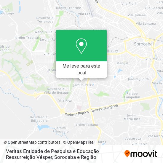 Veritas Entidade de Pesquisa e Educação Ressurreição Vésper mapa