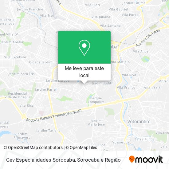 Cev Especialidades Sorocaba mapa