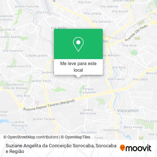 Suziane Angelita da Conceição Sorocaba mapa