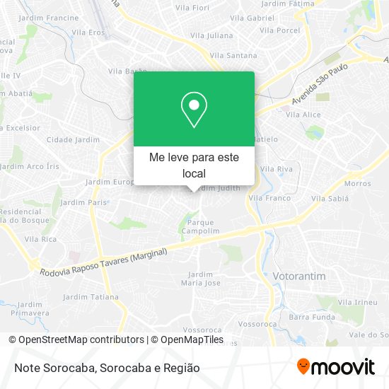 Note Sorocaba mapa