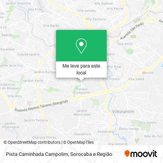 Pista Caminhada Campolim mapa