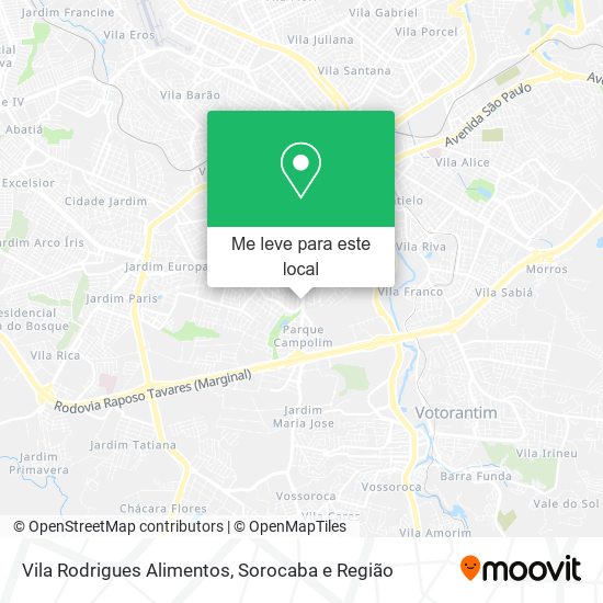 Vila Rodrigues Alimentos mapa