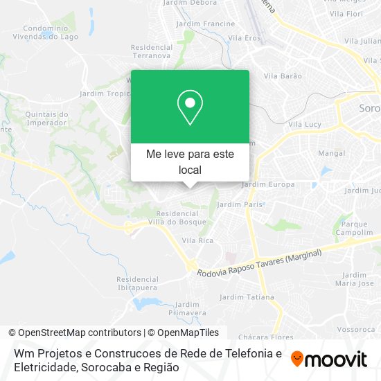 Wm Projetos e Construcoes de Rede de Telefonia e Eletricidade mapa