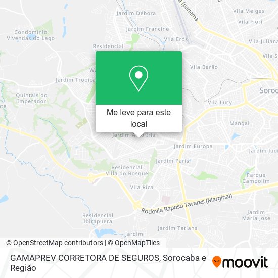 GAMAPREV CORRETORA DE SEGUROS mapa