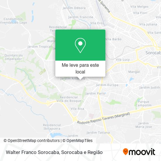 Walter Franco Sorocaba mapa