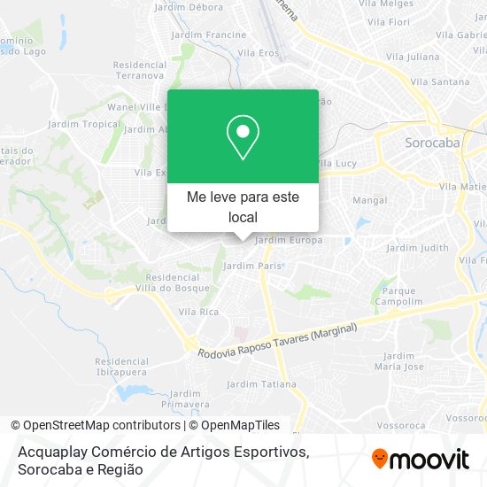 Acquaplay Comércio de Artigos Esportivos mapa