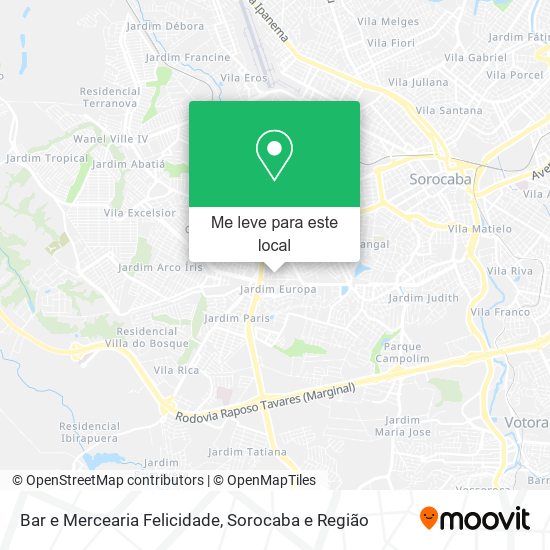 Bar e Mercearia Felicidade mapa