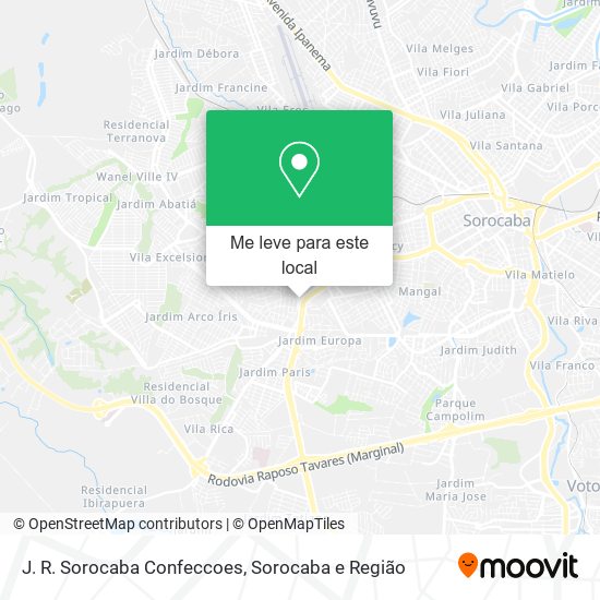 J. R. Sorocaba Confeccoes mapa