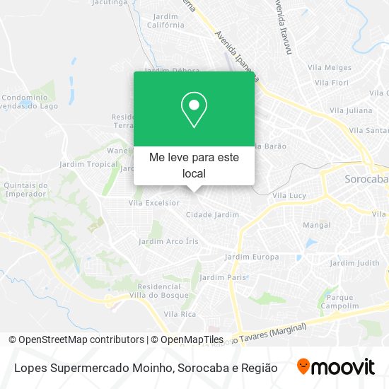 Lopes Supermercado Moinho mapa