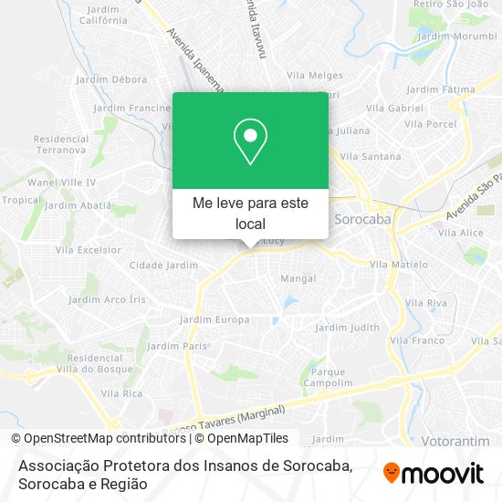 Associação Protetora dos Insanos de Sorocaba mapa