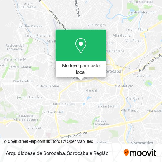Arquidiocese de Sorocaba mapa