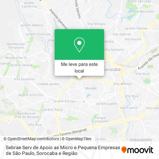 Sebrae Serv de Apoio as Micro e Pequena Empresas de São Paulo mapa