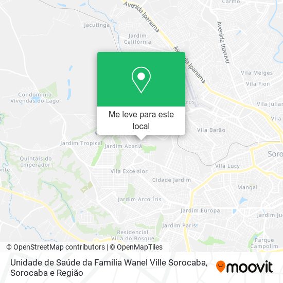 Unidade de Saúde da Família Wanel Ville Sorocaba mapa