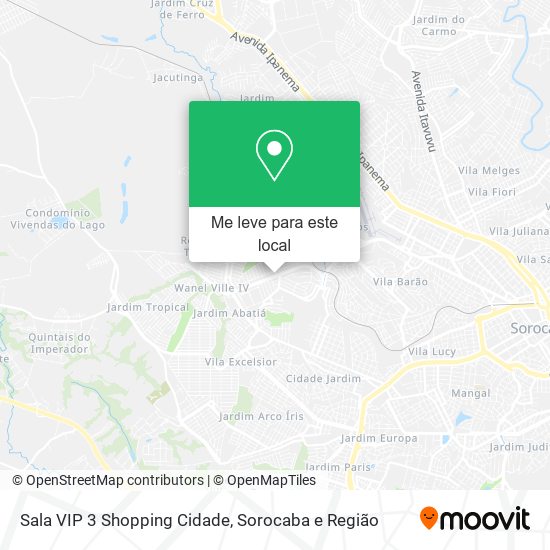 Sala VIP 3 Shopping Cidade mapa