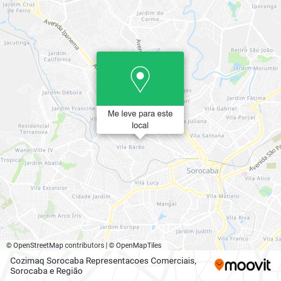 Cozimaq Sorocaba Representacoes Comerciais mapa