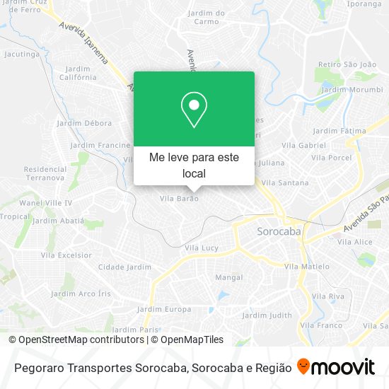 Pegoraro Transportes Sorocaba mapa