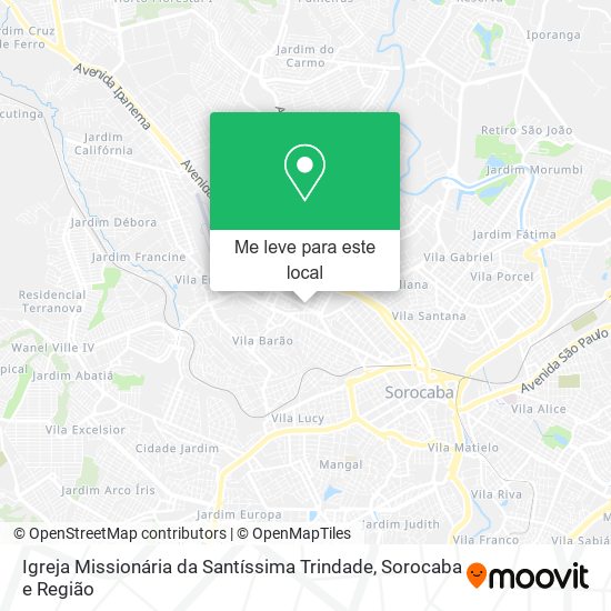 Igreja Missionária da Santíssima Trindade mapa