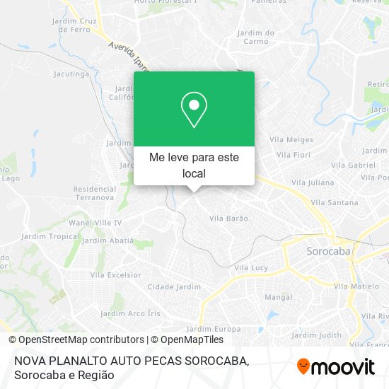 NOVA PLANALTO AUTO PECAS SOROCABA mapa