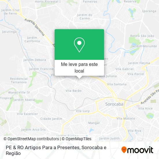 PE & RO Artigos Para a Presentes mapa