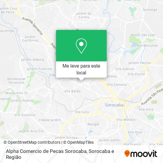 Alpha Comercio de Pecas Sorocaba mapa