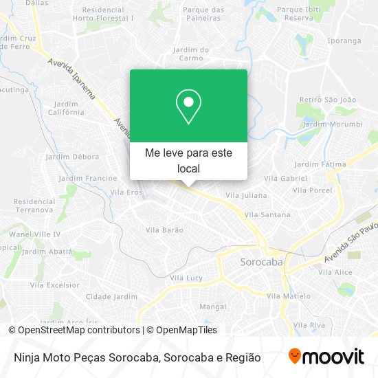 Ninja Moto Peças Sorocaba mapa