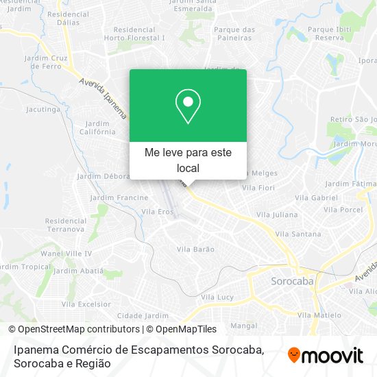 Ipanema Comércio de Escapamentos Sorocaba mapa